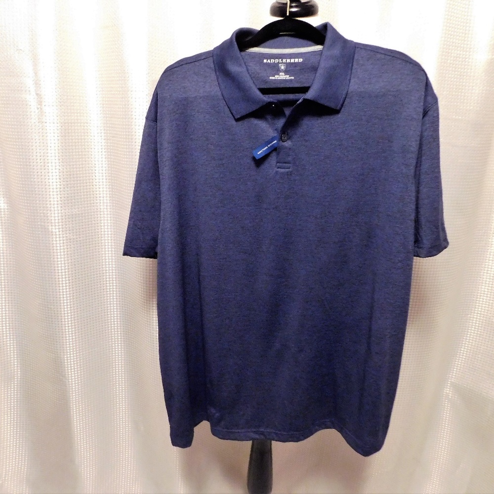 Mens XXL Polo Shirt - Saddlebred -  Blue - NEW